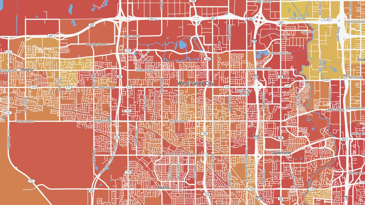 West Valley City, UT Map of Vehicle Theft Rates