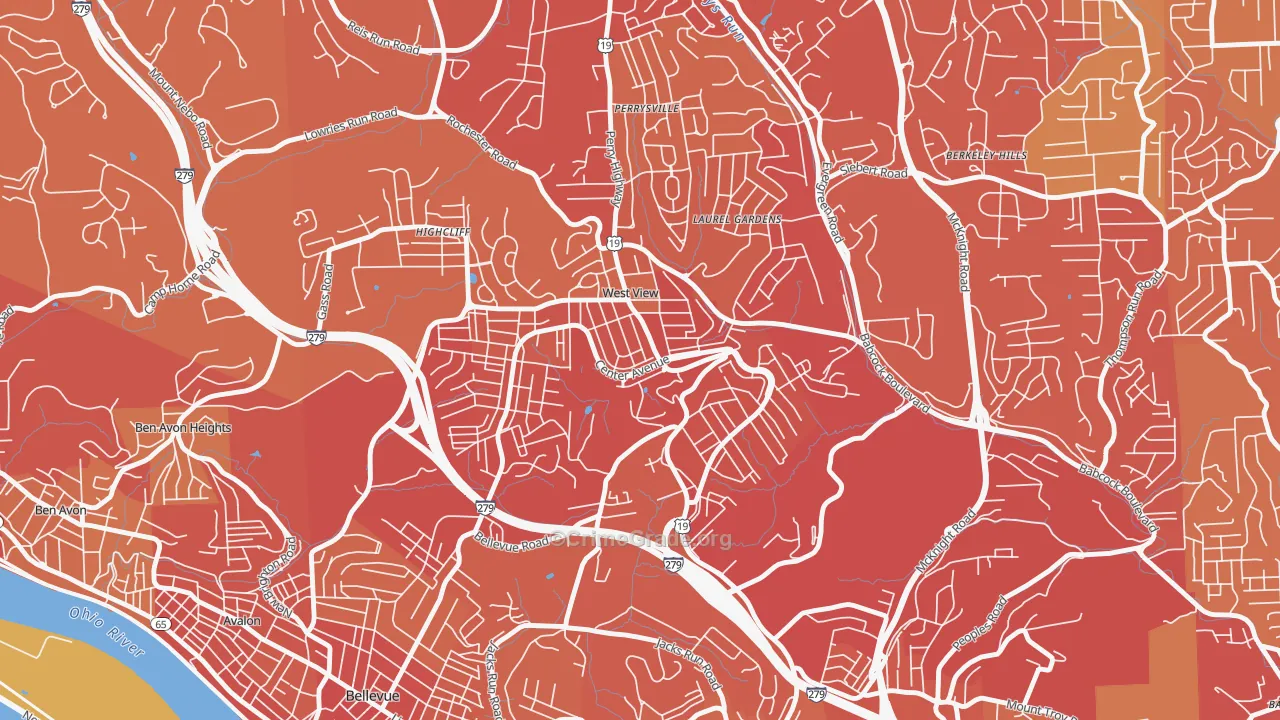 West View, PA Map of Vehicle Theft Rates