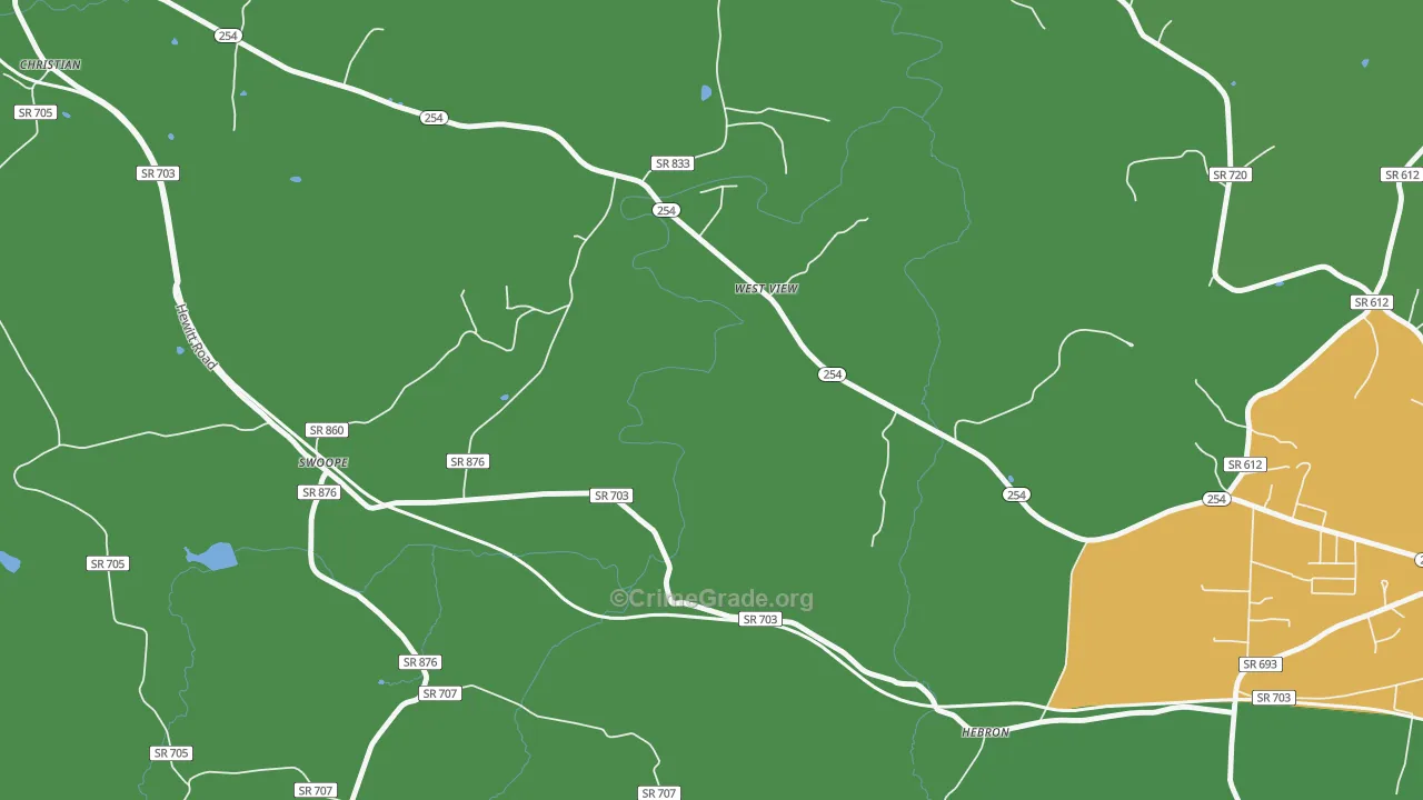 West View, VA Map of Vehicle Theft Rates