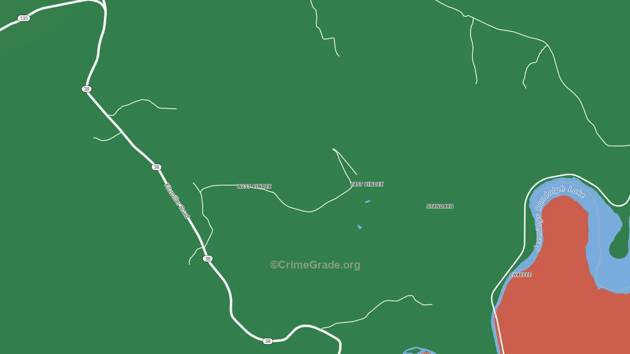 West Vindex, MD Map of Vehicle Theft Rates