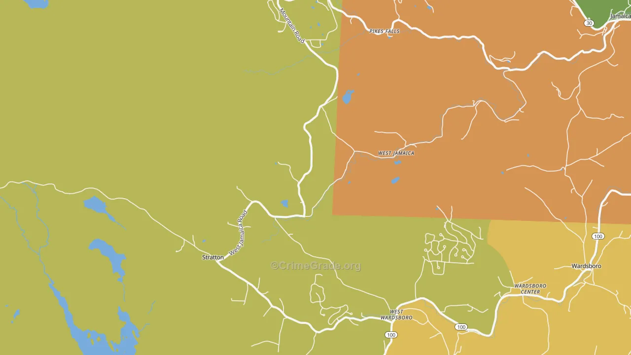 West Wardsboro, VT Map of Vehicle Theft Rates