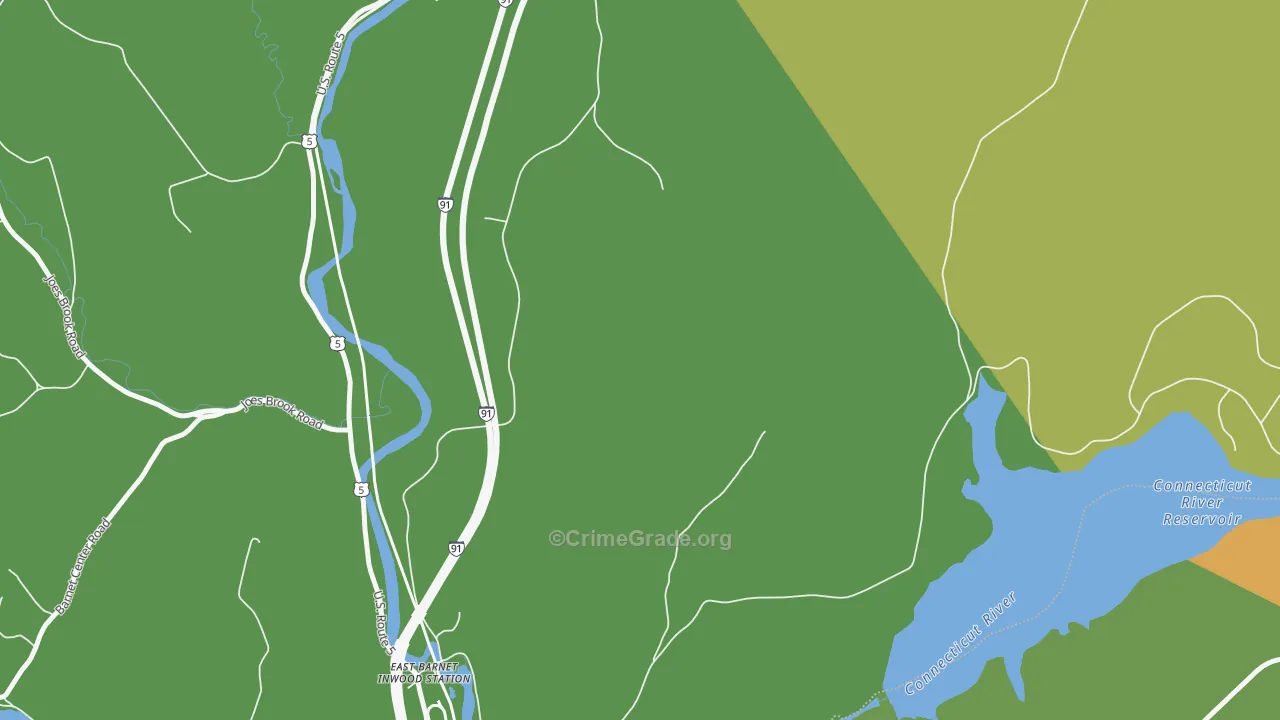 West Waterford, VT Map of Vehicle Theft Rates