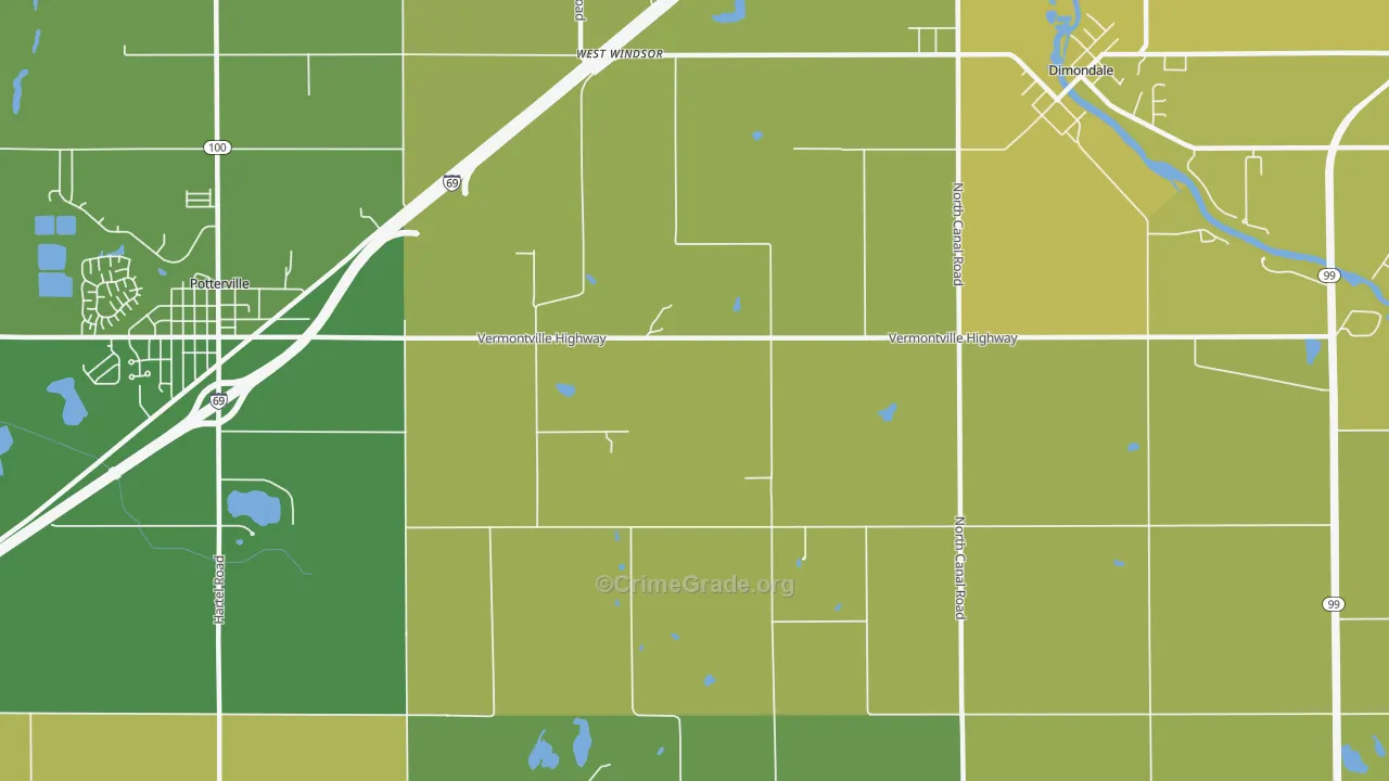 West Windsor, MI Map of Vehicle Theft Rates