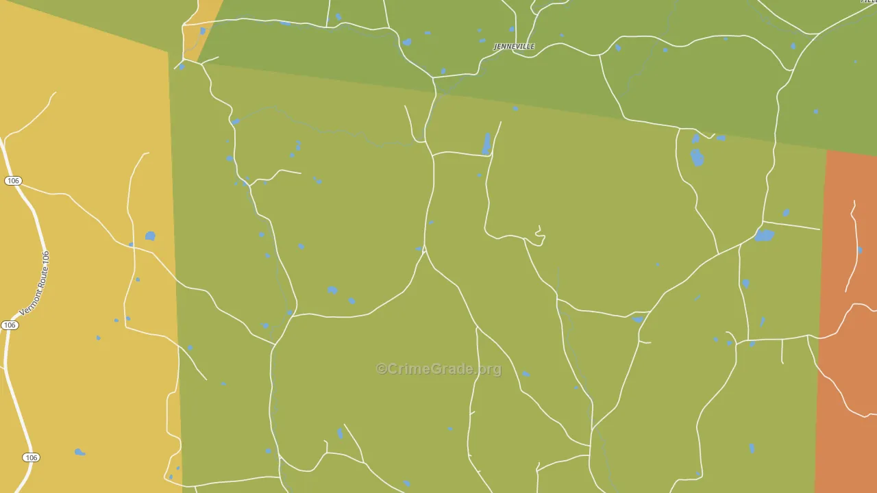 West Windsor, VT Map of Vehicle Theft Rates