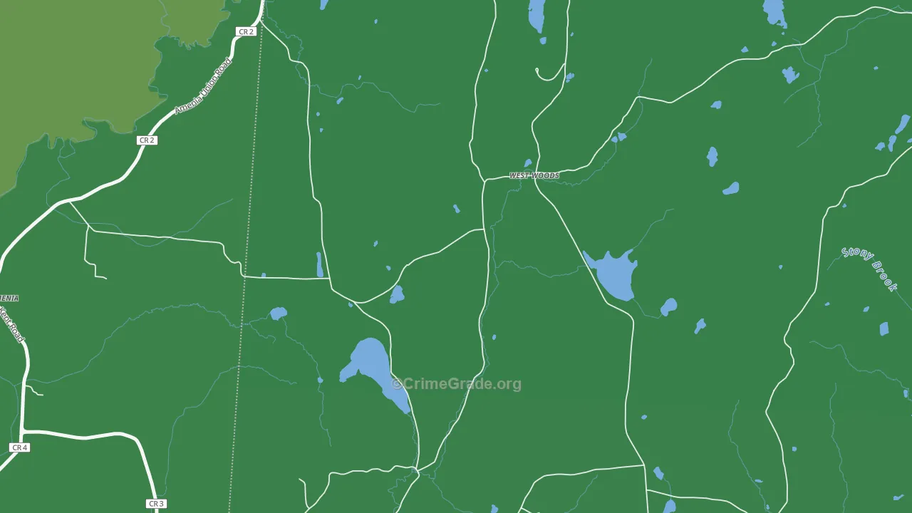 West Woods, CT Map of Vehicle Theft Rates