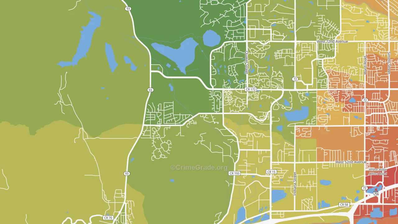 West Woods, Golden, CO Map of Vehicle Theft Rates