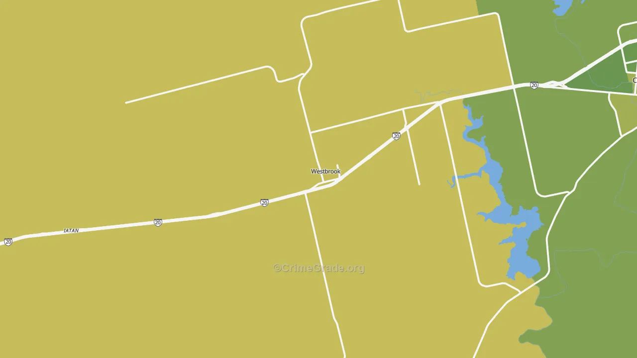 Westbrook, TX Map of Vehicle Theft Rates