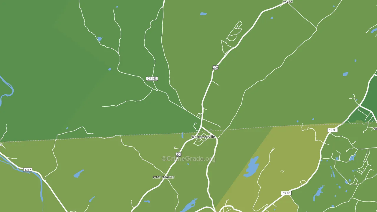 Westbrookville, NY Map of Vehicle Theft Rates