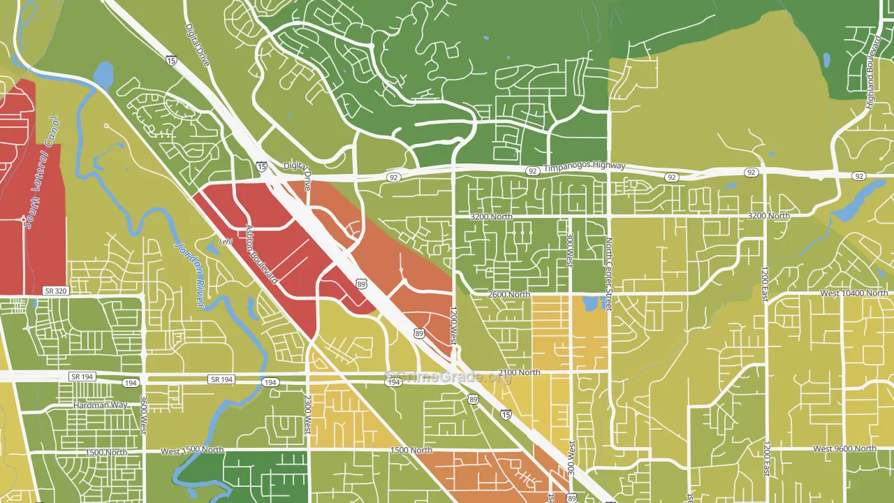 Westbury, Lehi, UT Map of Vehicle Theft Rates