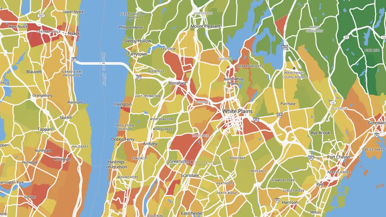Westchester County, NY Map of Vehicle Theft Rates