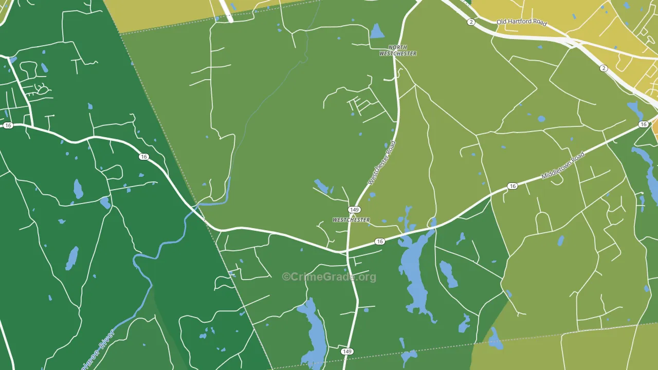 Westchester, CT Map of Vehicle Theft Rates