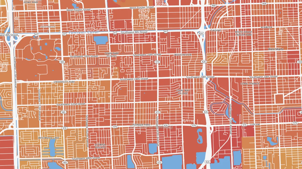 Westchester, FL Map of Vehicle Theft Rates