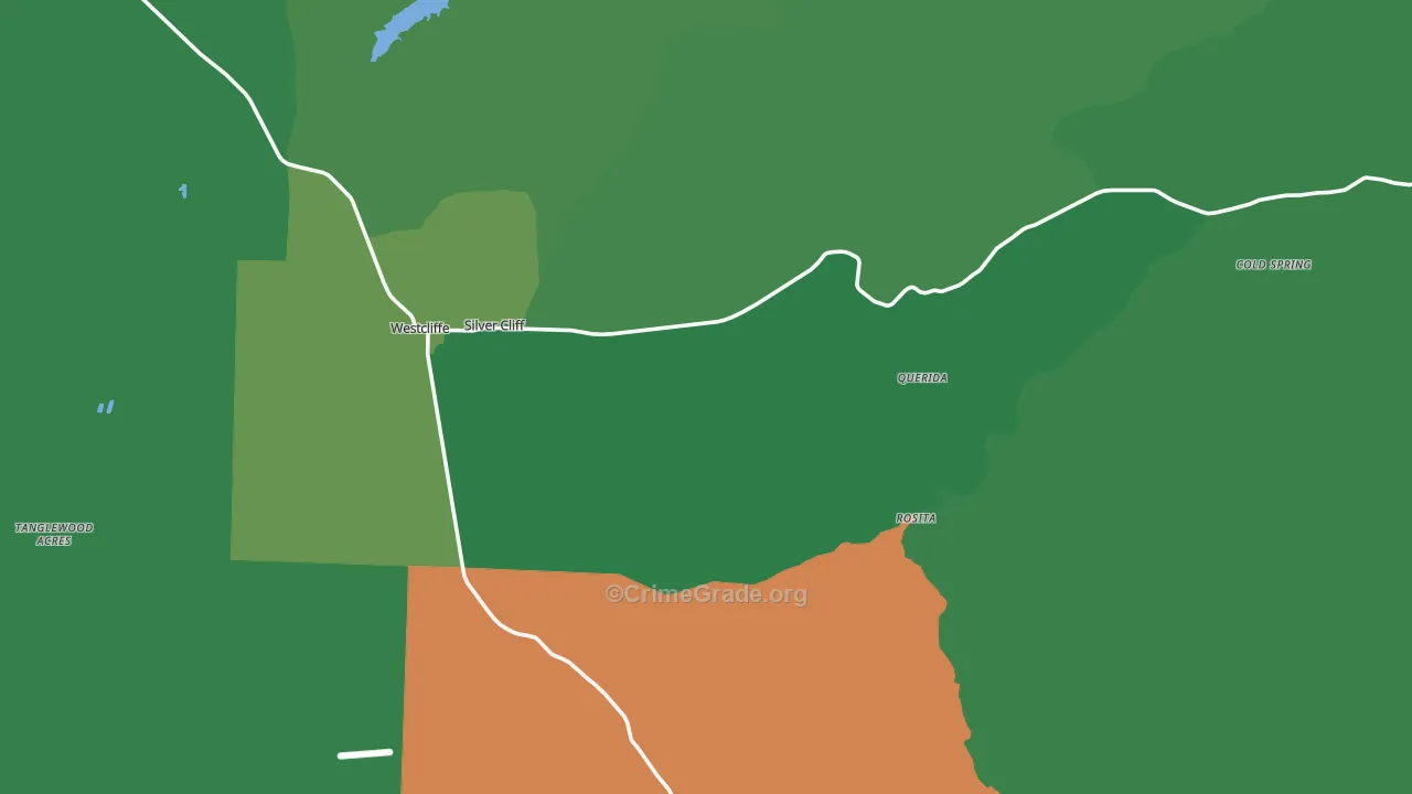 Westcliffe, CO Map of Vehicle Theft Rates
