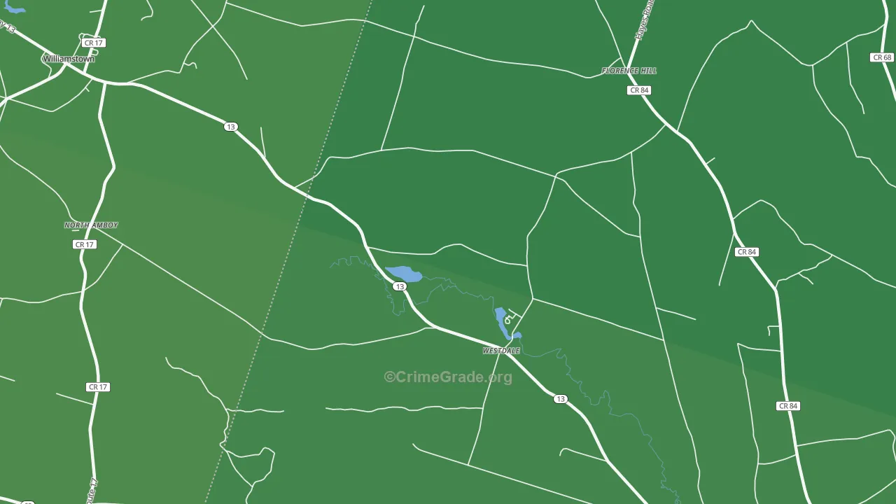 Westdale, NY Map of Vehicle Theft Rates