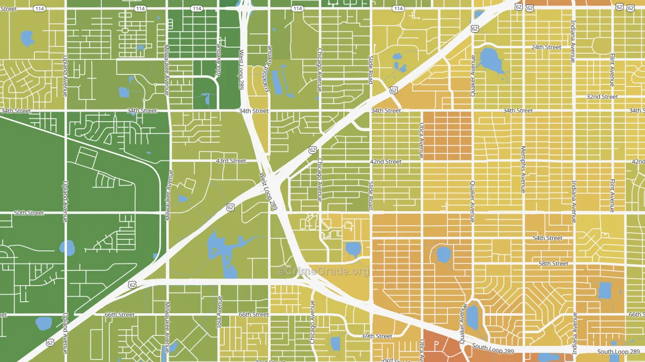 Wester, Lubbock, TX Map of Vehicle Theft Rates