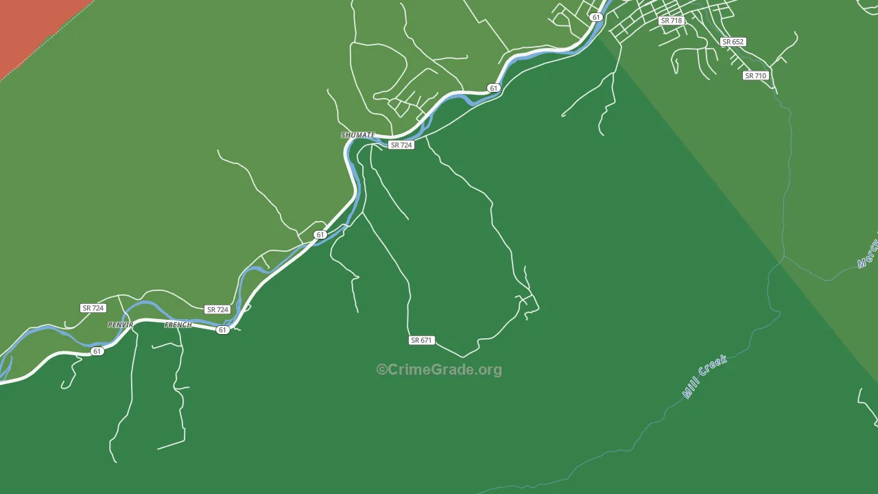 Western, VA Map of Vehicle Theft Rates