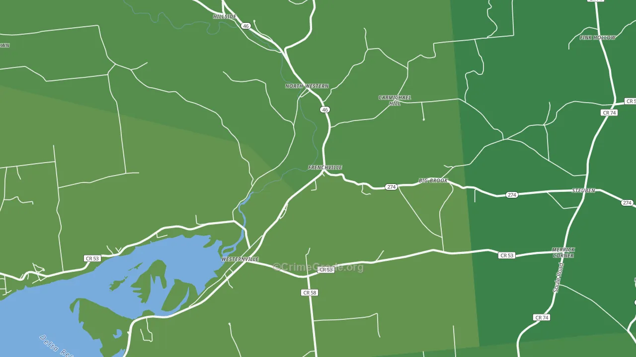 Westernville, NY Map of Vehicle Theft Rates