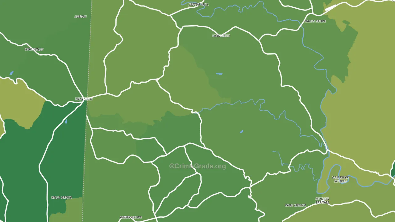 Westfield, NC Map of Vehicle Theft Rates