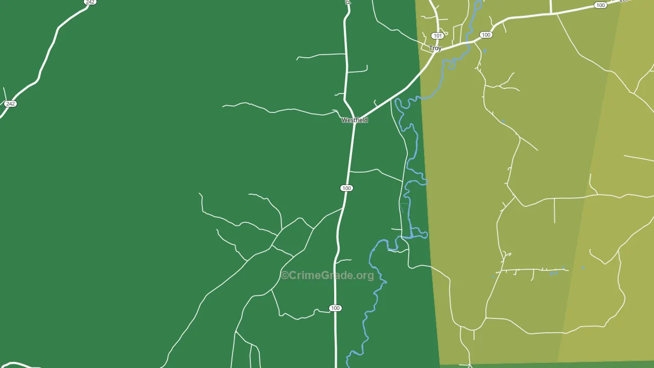 Westfield, VT Map of Vehicle Theft Rates