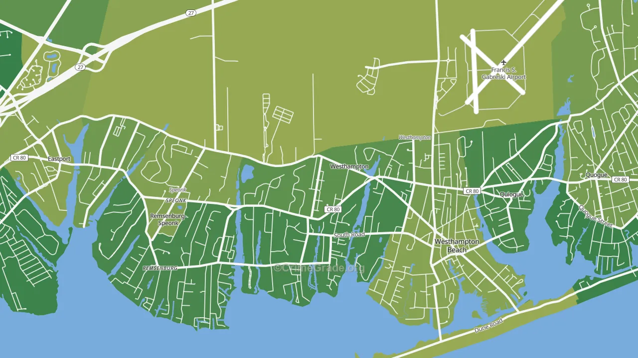 Westhampton, NY Map of Vehicle Theft Rates