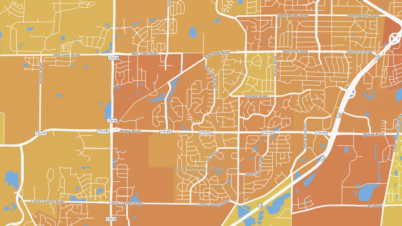Westhaven Trails, Madison, WI Map of Vehicle Theft Rates