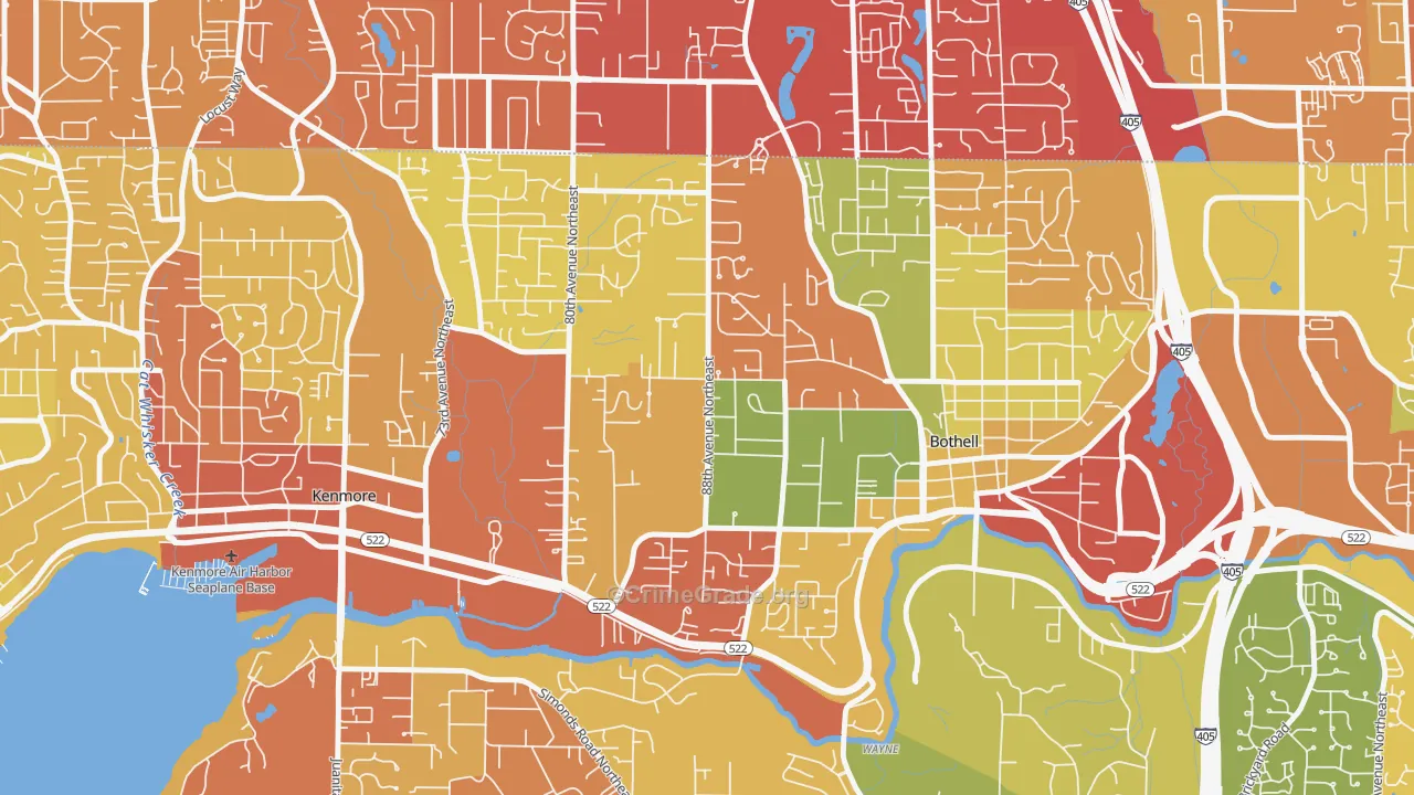 Westhill, Bothell, WA Map of Vehicle Theft Rates