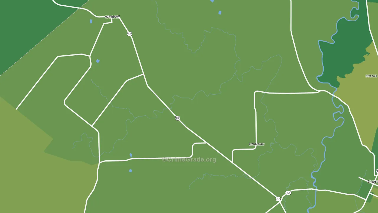 Westhoff, TX Map of Vehicle Theft Rates
