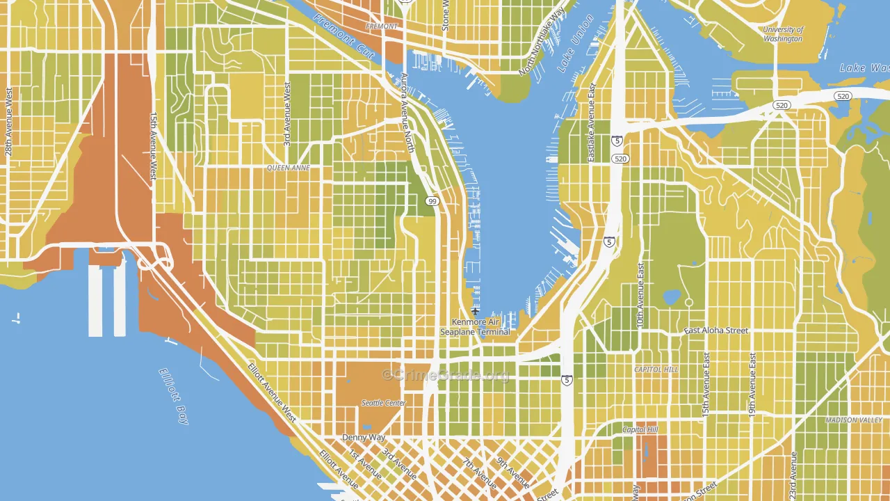 Westlake, Seattle, WA Map of Vehicle Theft Rates