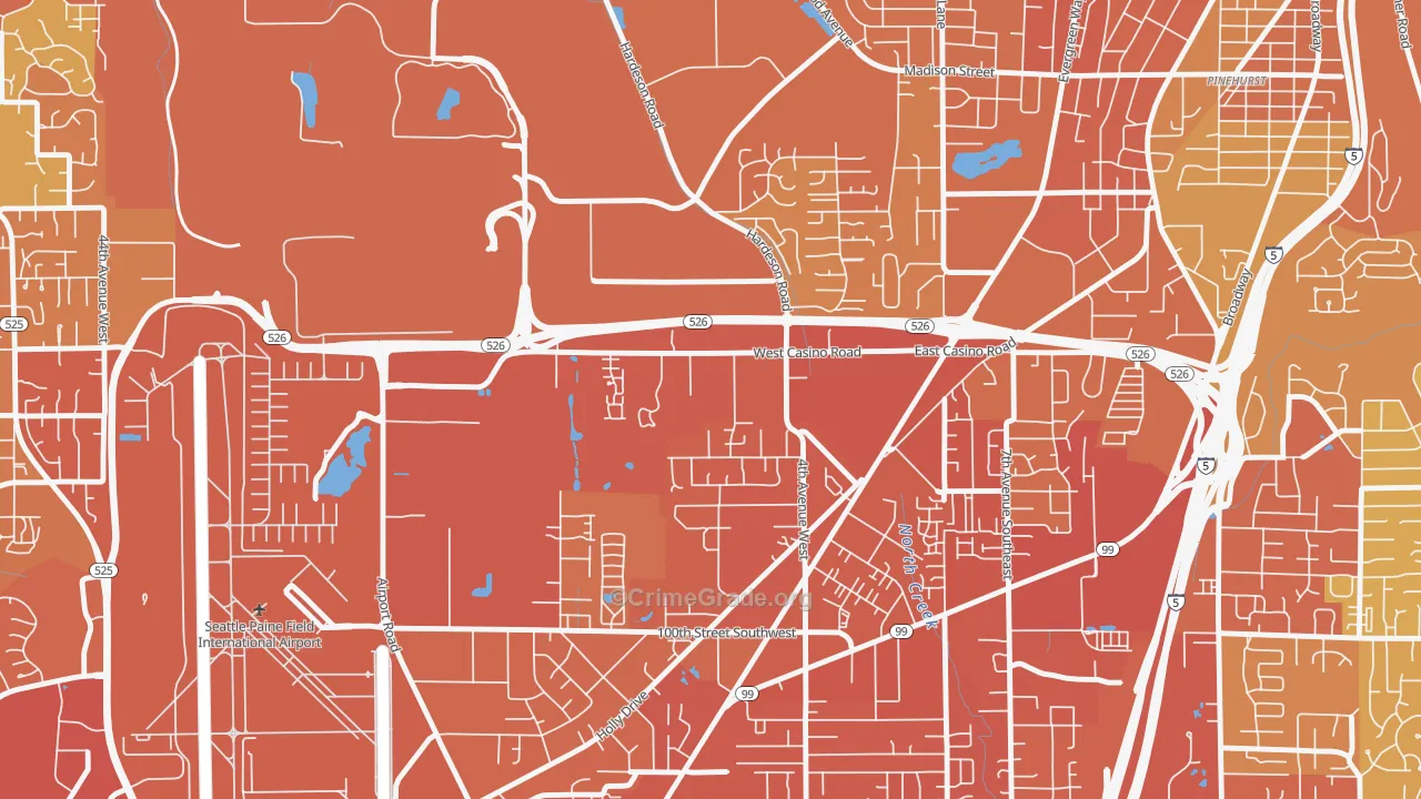 Westmont, Everett, WA Map of Vehicle Theft Rates