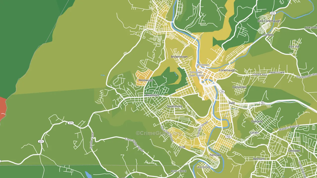 Westmont, PA Map of Vehicle Theft Rates