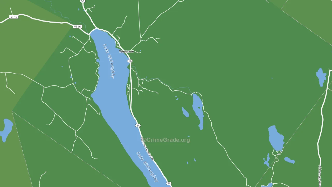 Westmore, VT Map of Vehicle Theft Rates