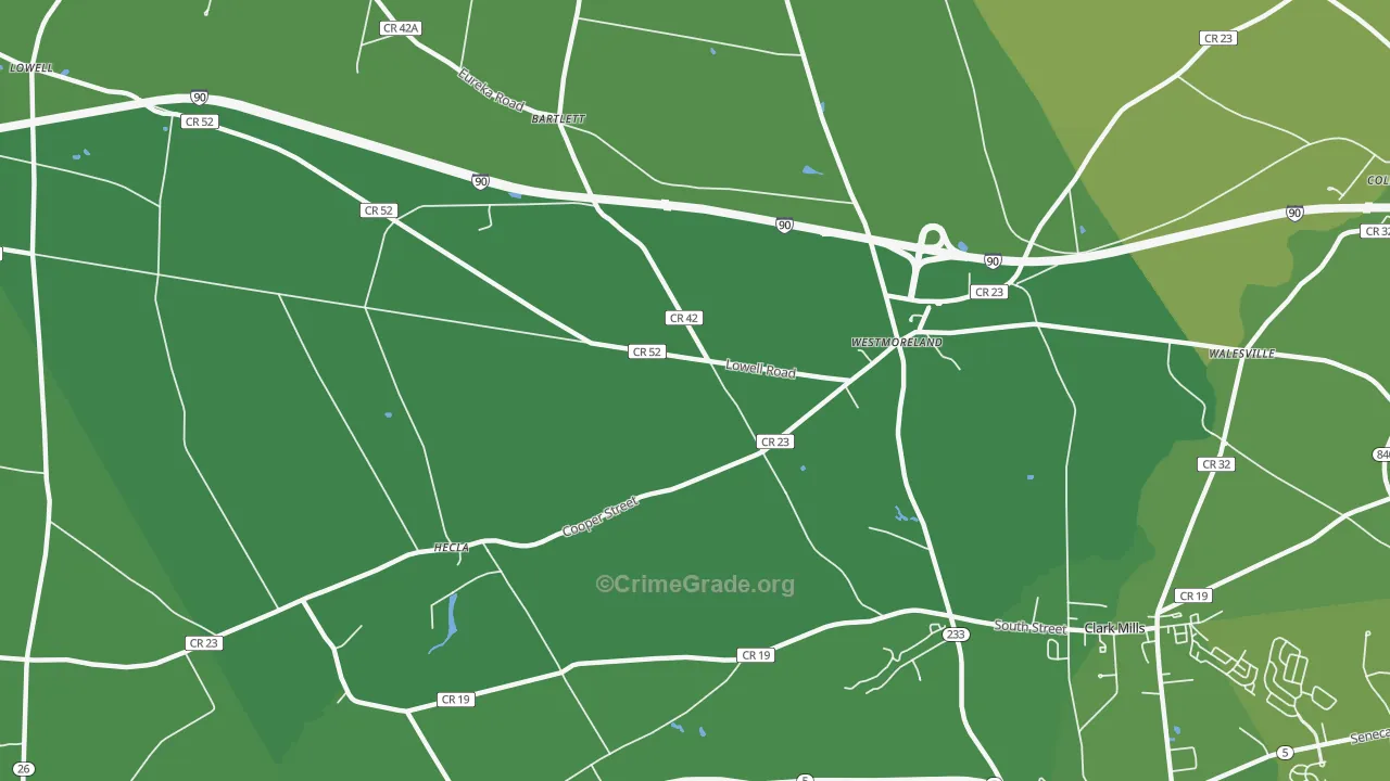 Westmoreland, NY Map of Vehicle Theft Rates