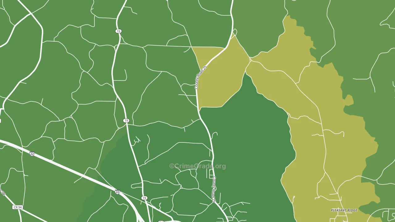 Weston, AL Map of Vehicle Theft Rates