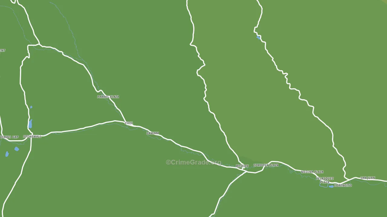 Weston, CO Map of Vehicle Theft Rates