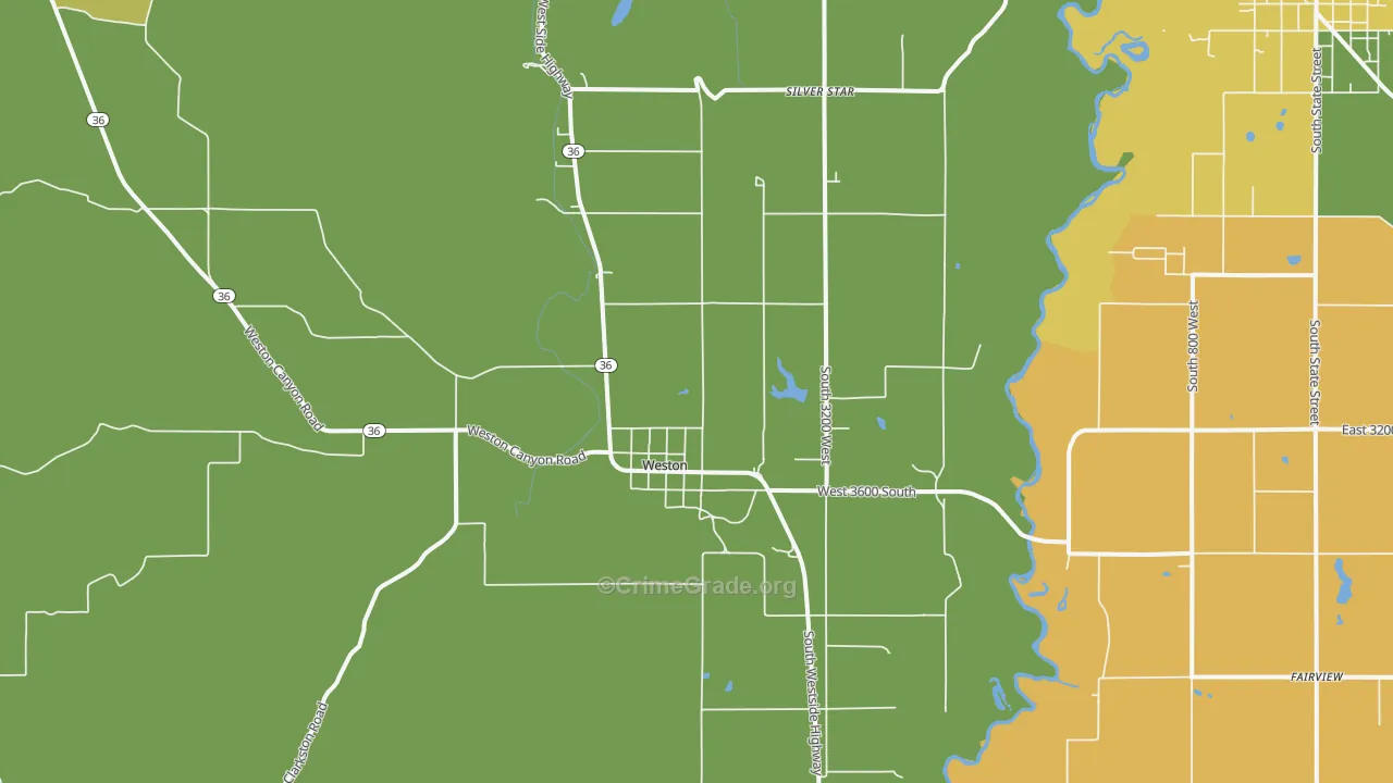 Weston, ID Map of Vehicle Theft Rates