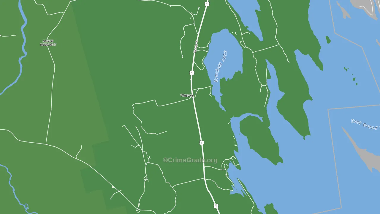 Weston, ME Map of Vehicle Theft Rates