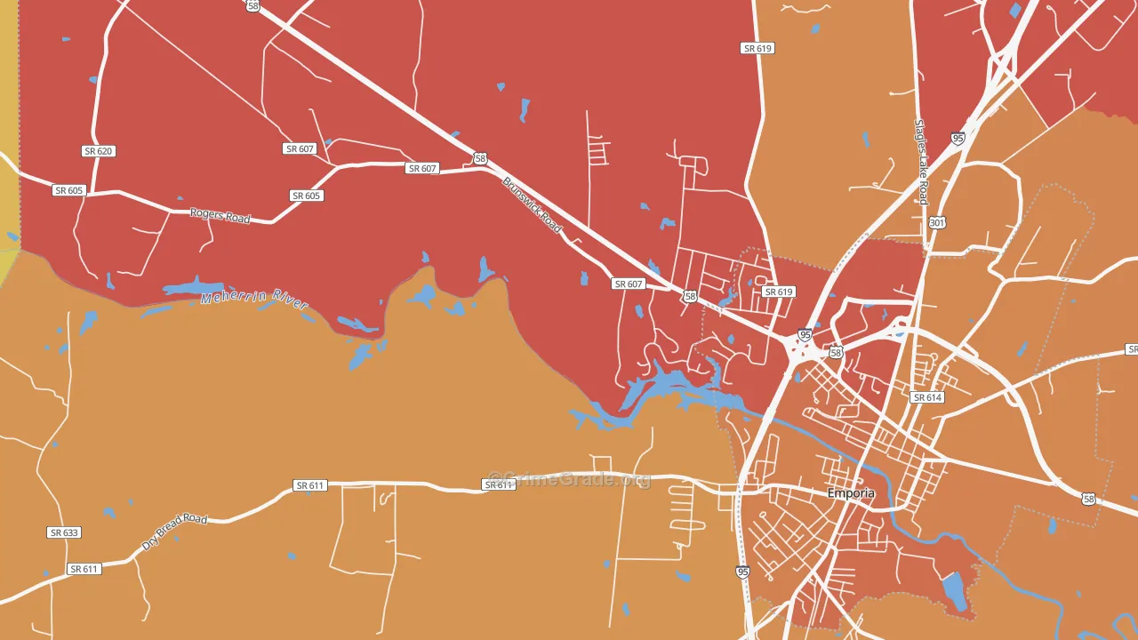 Westover Hills, VA Map of Vehicle Theft Rates