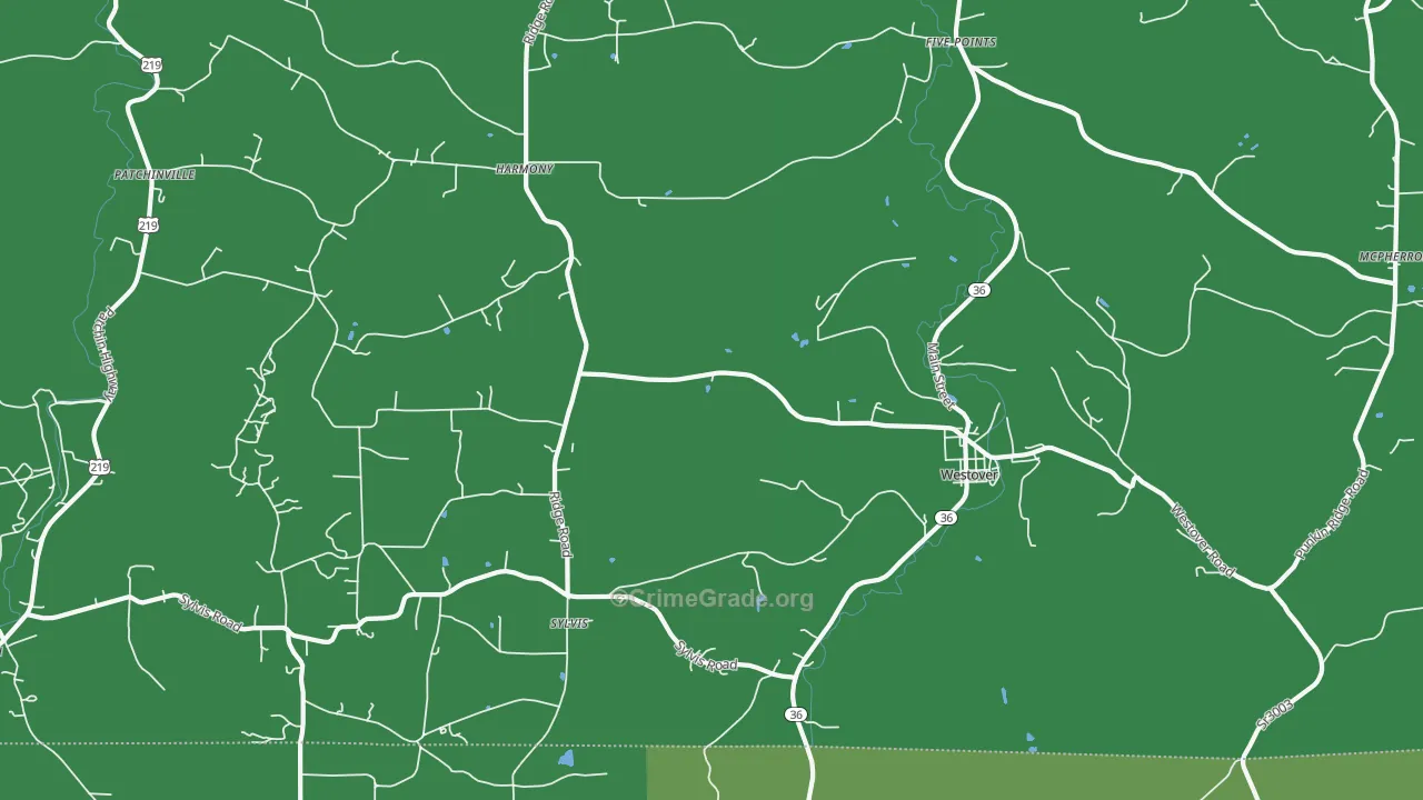 Westover, PA Map of Vehicle Theft Rates