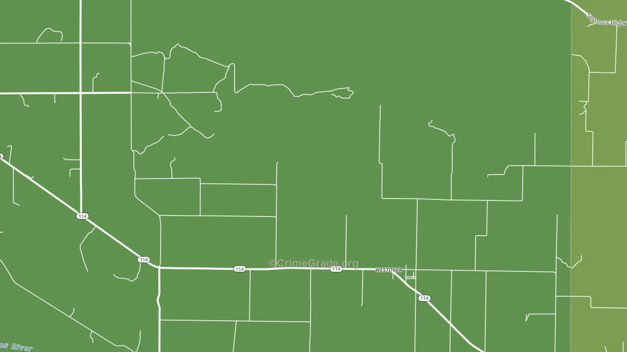 Westover, TX Map of Vehicle Theft Rates