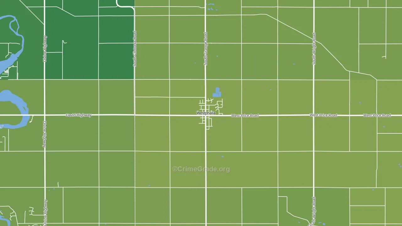 Westphalia, MI Map of Vehicle Theft Rates
