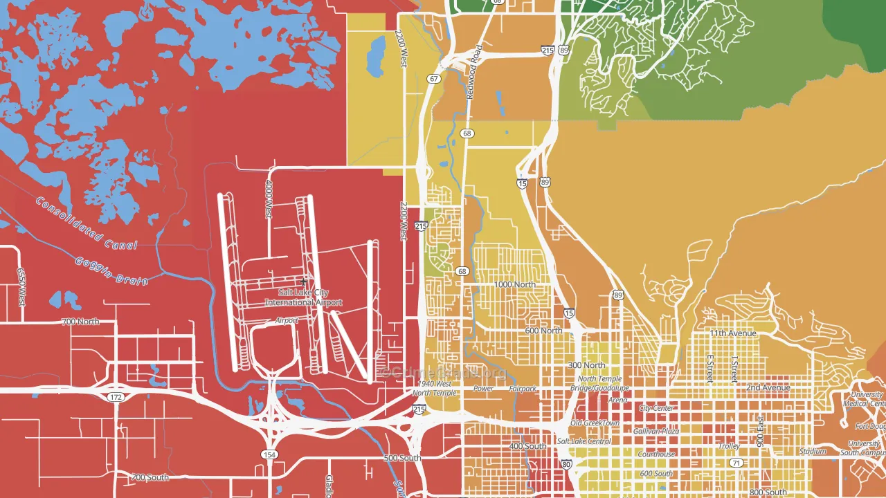Westpointe, Salt Lake City, UT Map of Vehicle Theft Rates