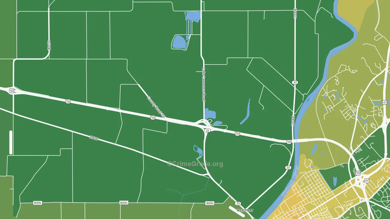 Westport, IL Map of Vehicle Theft Rates