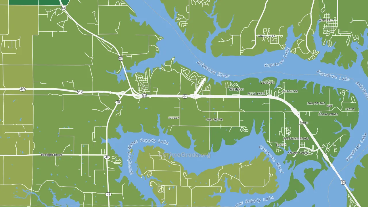 Westport, OK Map of Vehicle Theft Rates