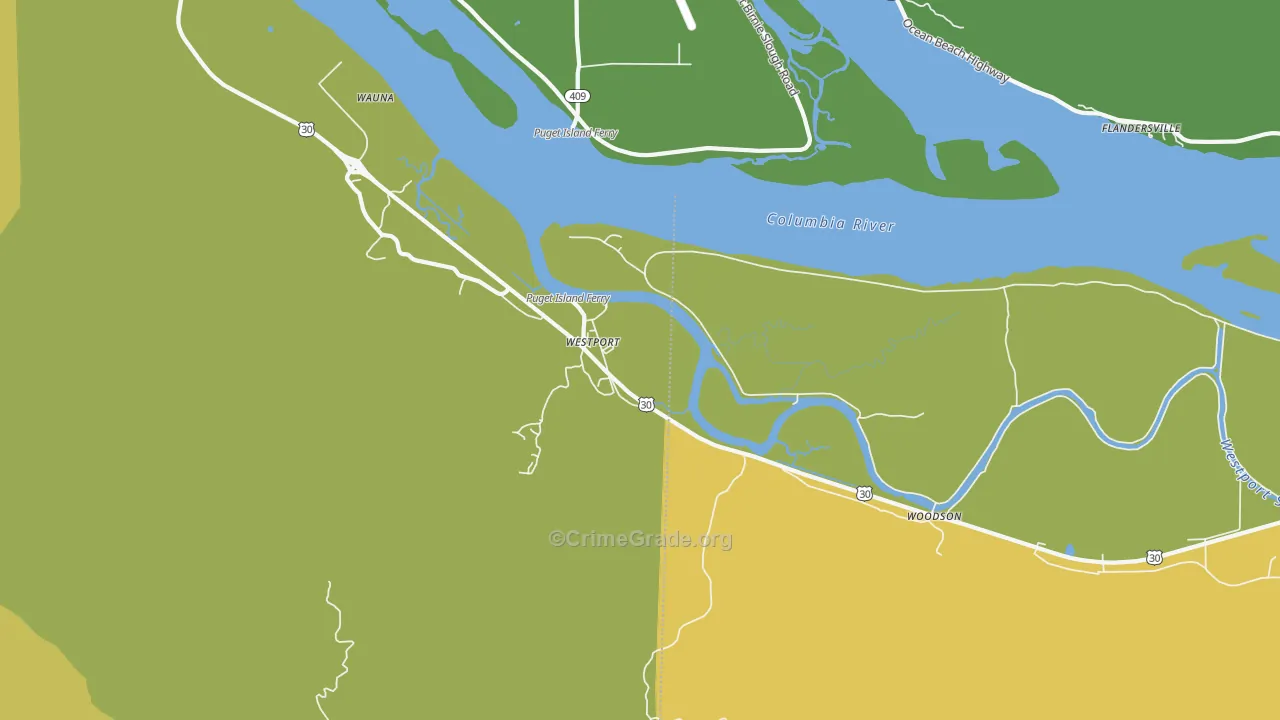 Westport, OR Map of Vehicle Theft Rates