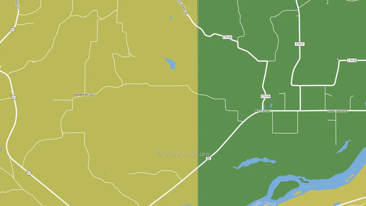 Westport, WI Map of Vehicle Theft Rates