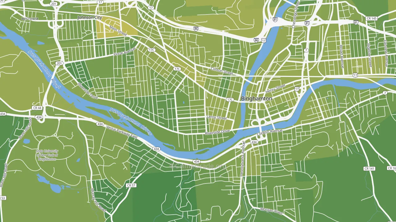 Westside, Binghamton, NY Map of Vehicle Theft Rates