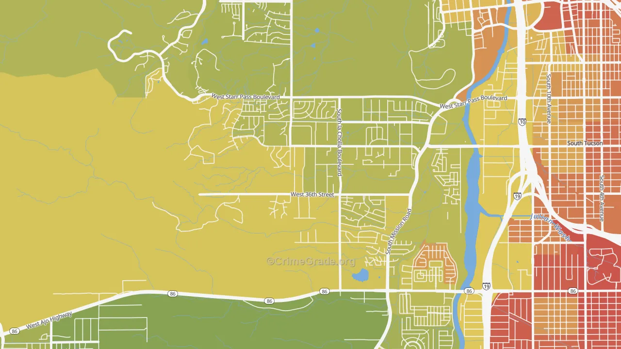 Westside Development, Tucson, AZ Map of Vehicle Theft Rates