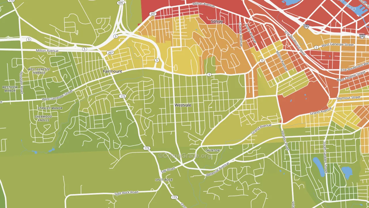 Westvale, NY Map of Vehicle Theft Rates