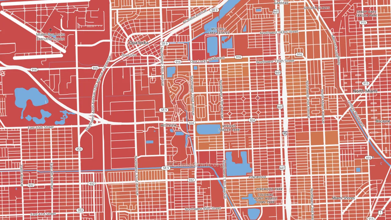Westview, FL Map of Vehicle Theft Rates