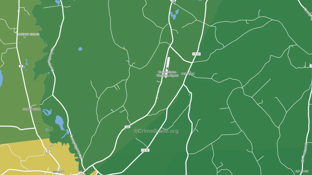 Westville, NY Map of Vehicle Theft Rates